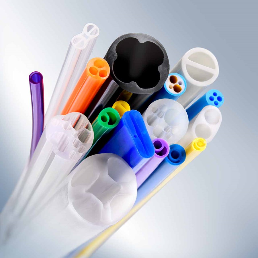 Plastic tubing in different sizes and colors by SPG