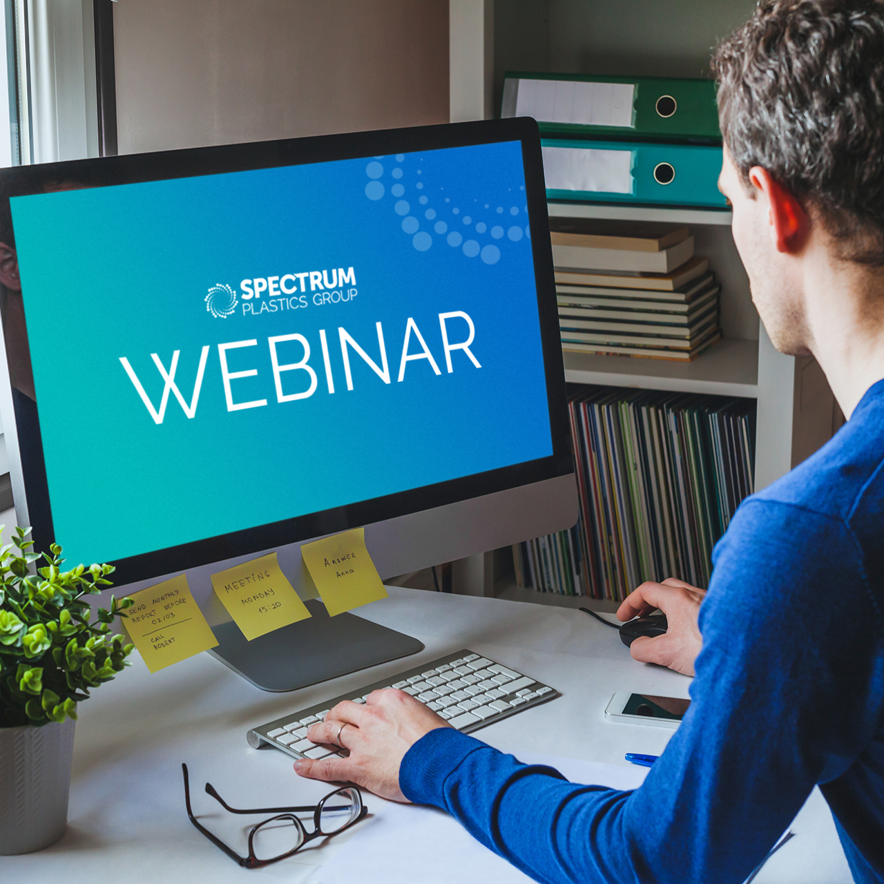 A man logging in to watch our webinar series