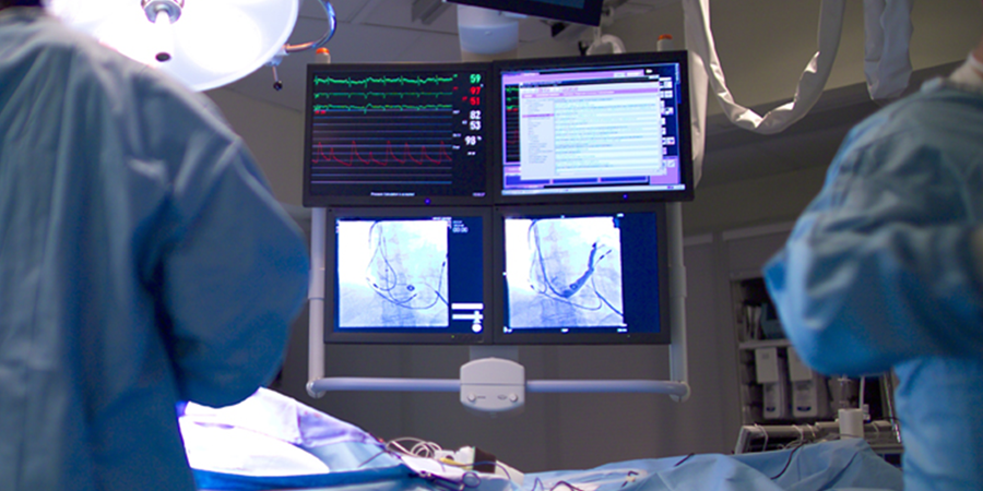 Medical professionals performing a surgical procedure