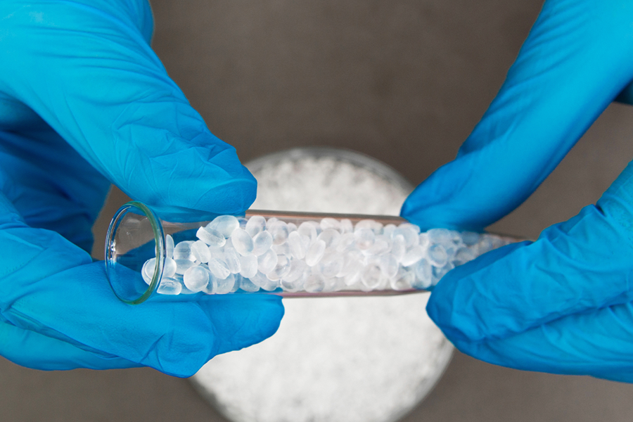 A Spectrum Plastics Group material scientist creating materials for medical devices