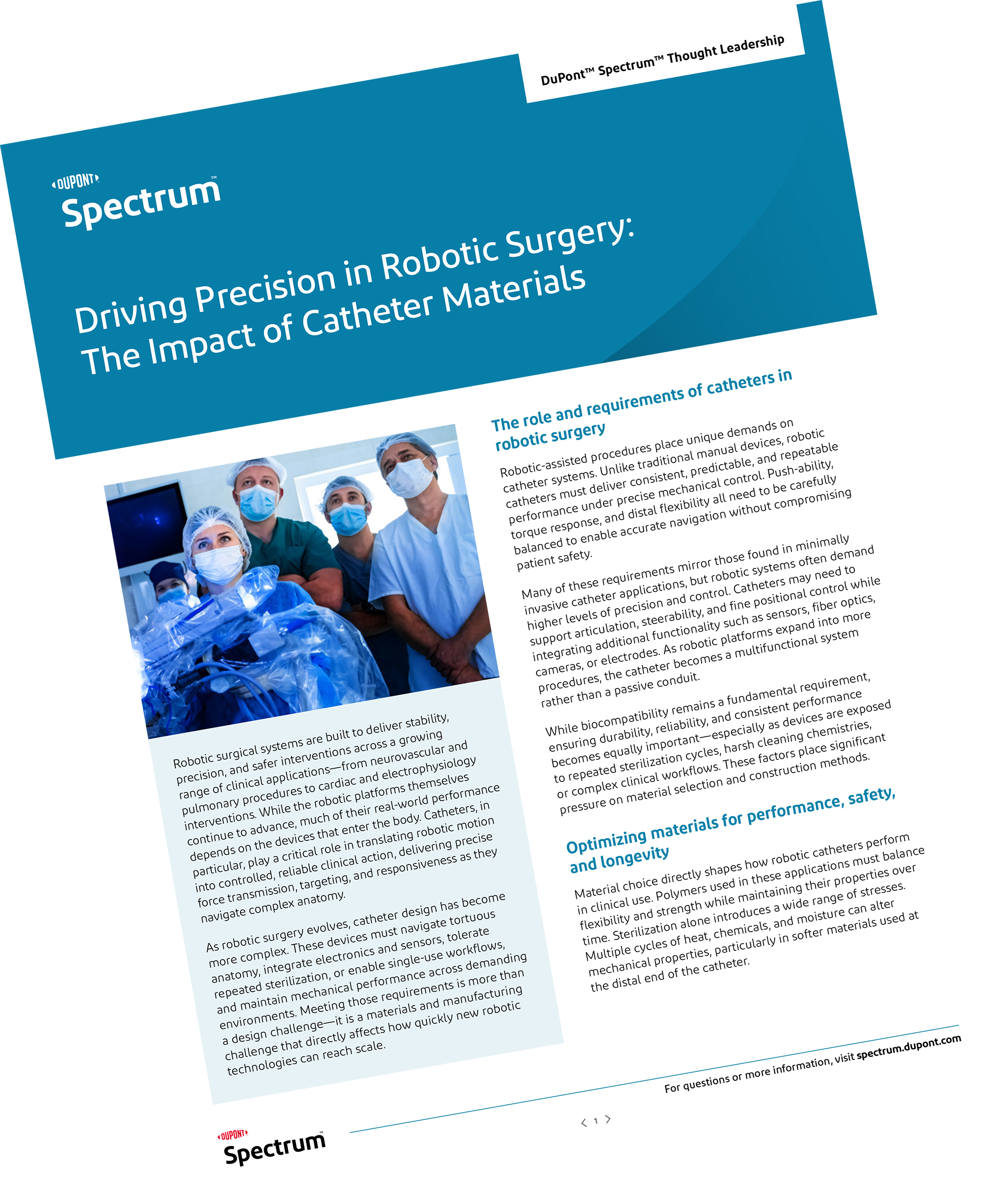 Driving Precision in Robotic Surgery: The Impact of Catheter Materials | DuPont™Spectrum™