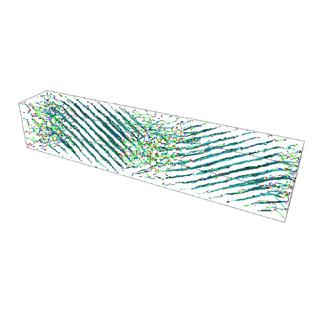 An image representing the molecules of PEEK, a semi-crystalline polymer