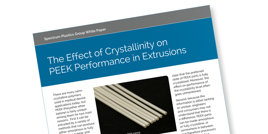 A white paper on the effect of crystallinity on PEEK performance in extrusions